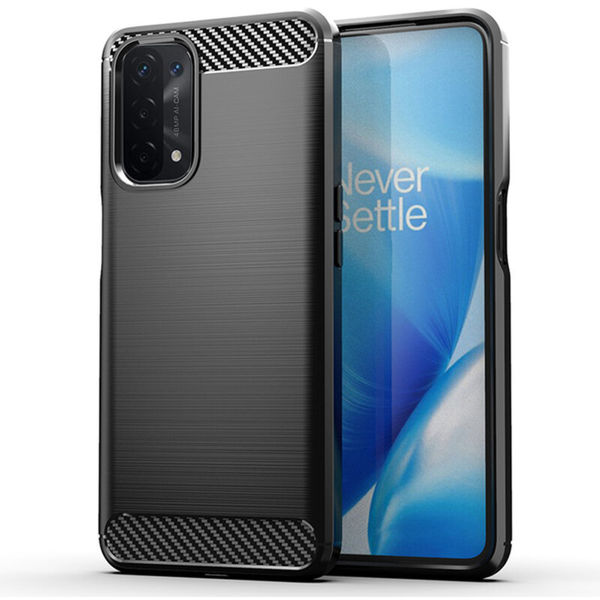 Techsuit - Carbon Silicone - Oppo A54 5G / A74 5G / OnePlus Nord N200 5G - Black