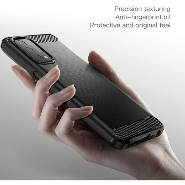 Techsuit - Carbon Silicone - Oppo A54 5G / A74 5G / OnePlus Nord N200 5G - Black