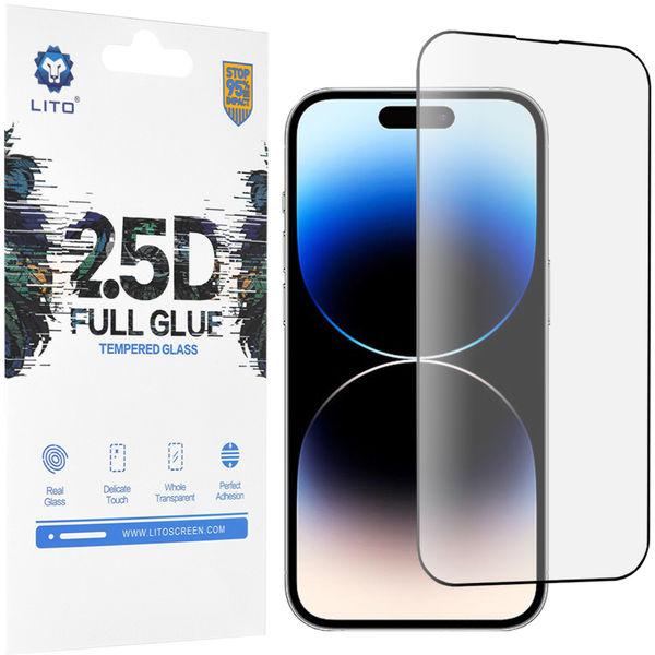 Lito - 2.5D FullGlue Glass - iPhone 14 Pro - Black