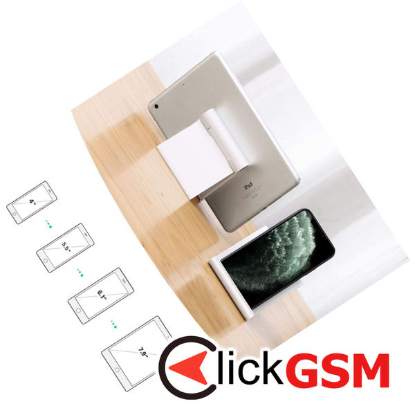 Techsuit - Desk Holder (ABS-BK1) - Folding Feature, for Phone, Tablet, 4 - 7.9 - Black