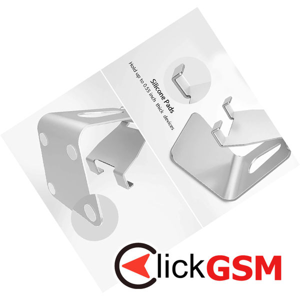 Techsuit - Desk Holder (Z4a) - Folding Feature, for Phone, Tablet, max 8 - Silver