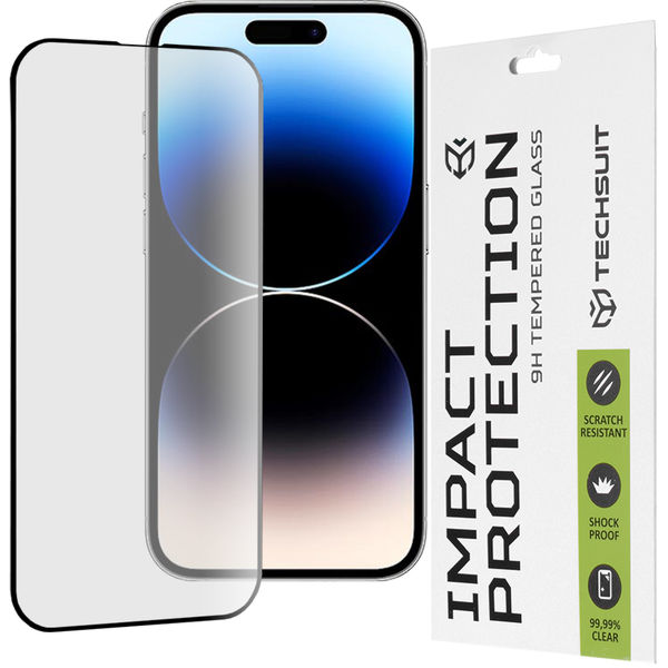 Techsuit - 111D Full Cover / Full Glue Glass - iPhone 14 Pro - Black