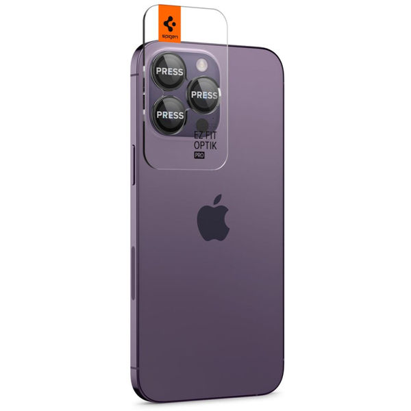 Spigen - Optik.tR EZ Fit Pro Camera Glass (2 pack) - iPhone 14 Pro / iPhone 14 Pro Max - Black