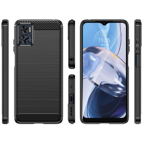 Techsuit - Carbon Silicone - Motorola Moto E22 / Moto E22i - Black