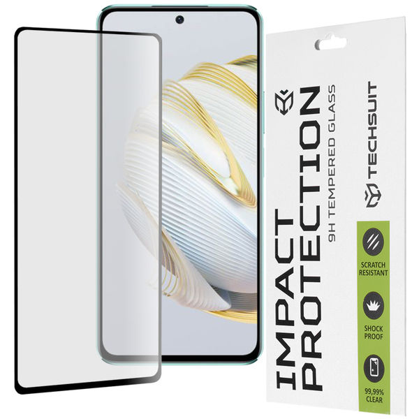 Techsuit - 111D Full Cover / Full Glue Glass - Huawei nova 10 SE - Black