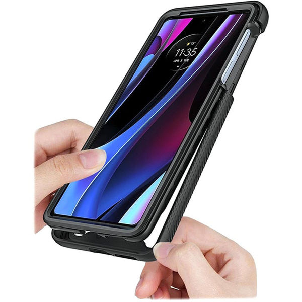 Techsuit - Defense360 Pro + Screen Protector - Motorola Edge 30 Pro - Black