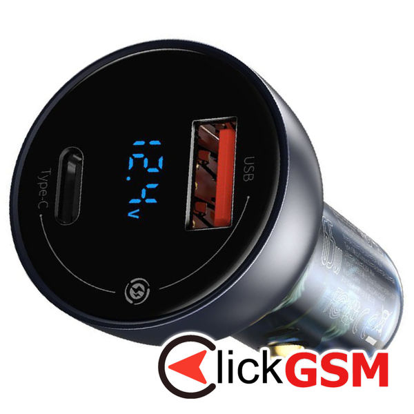 Baseus - Car Charger (CCKX-C0G) - Type-C PD65W, USB QC4.0 - Gray