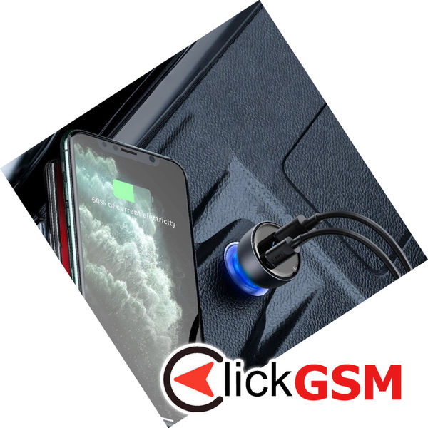 Baseus - Car Charger (CCKX-C0G) - Type-C PD65W, USB QC4.0 - Gray