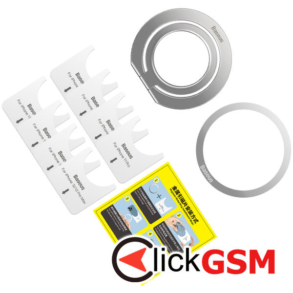 Baseus - Phone Ring Halo Series (SUCH000012) - Foldable, Magnetic - Silver