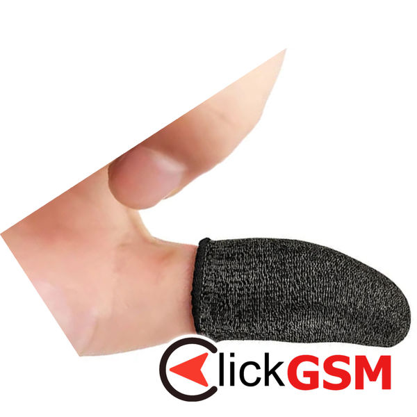 Hoco - (2 pack) Mobile Gaming Finger Sleeve Phantom (GM4) - for Peaceful Elite, King of Glory, Call of Duty - Black / Silver