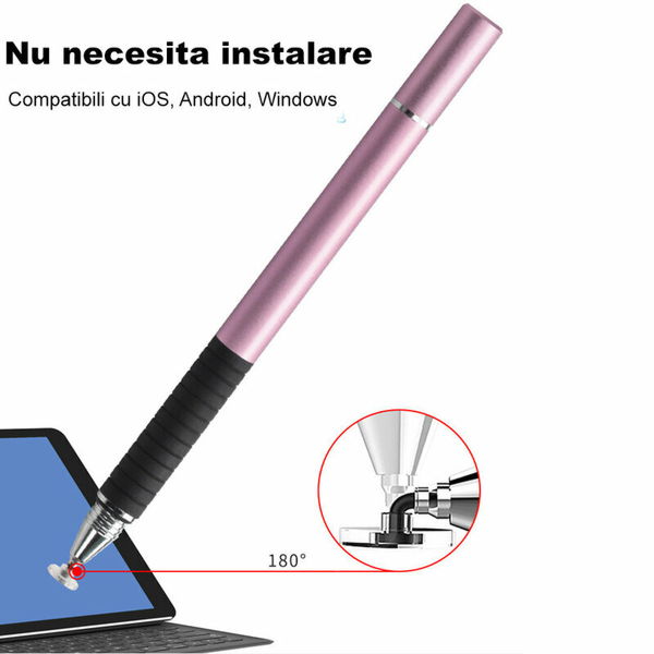 Techsuit - Stylus Pen (JC02) - Aluminum Alloy, Android, iOS, Microsoft - Light Pink