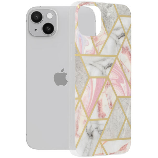 Techsuit - Marble Series - iPhone 14 Plus - Pink Hex