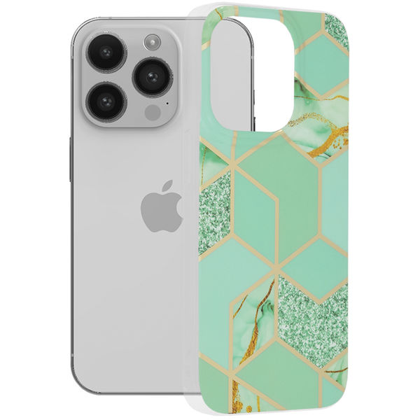 Techsuit - Marble Series - iPhone 14 Pro - Green Hex