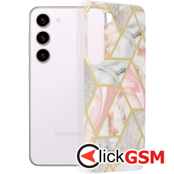 Techsuit - Marble Series - Samsung Galaxy S23 - Pink Hex
