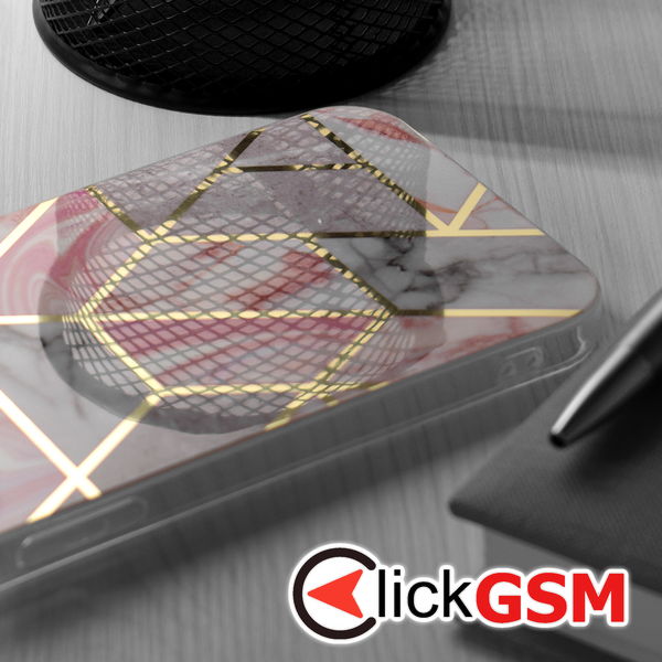 Techsuit - Marble Series - Samsung Galaxy S23 - Pink Hex