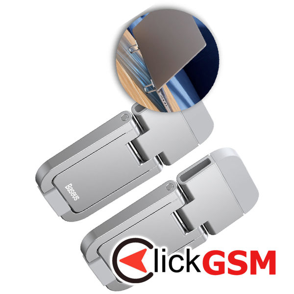 Baseus - (2 pack) Laptop Holder (LUZC000012) - Folding Feature, Adhesive, Zinc Alloy - Silver