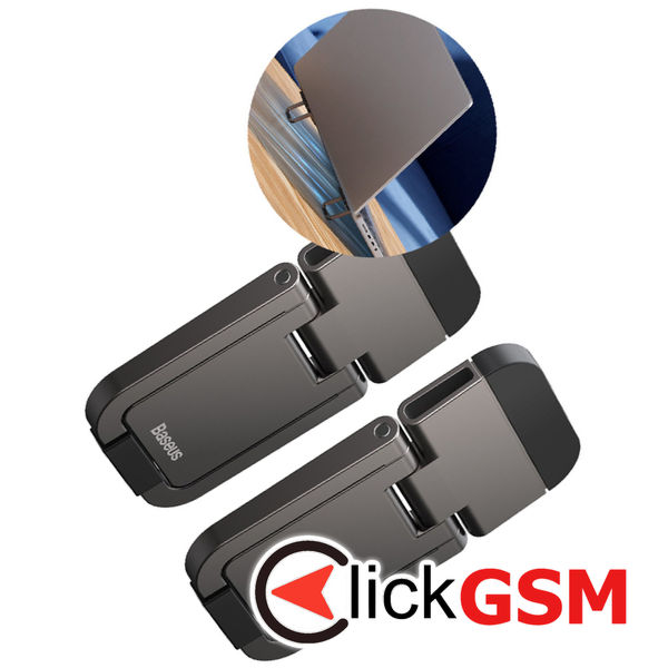 Baseus - (2 pack) Laptop Holder (LUZC000013) - Folding Feature, Adhesive, Zinc Alloy - Grey