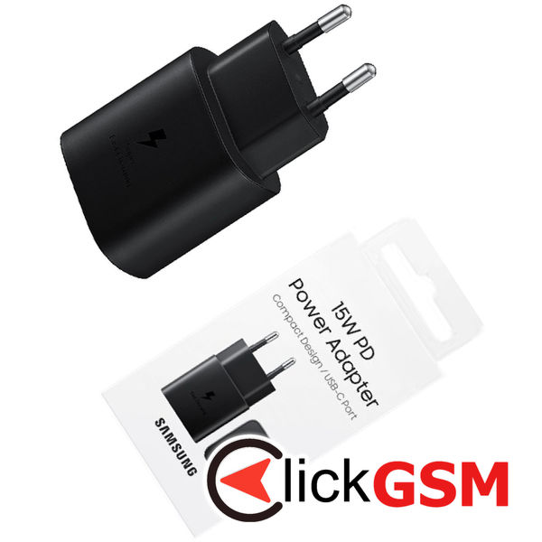 Samsung - Original Wall Charger (EP-T1510NBEGEU) - Type-C Fast Charging 15W - Black (Blister Packing)