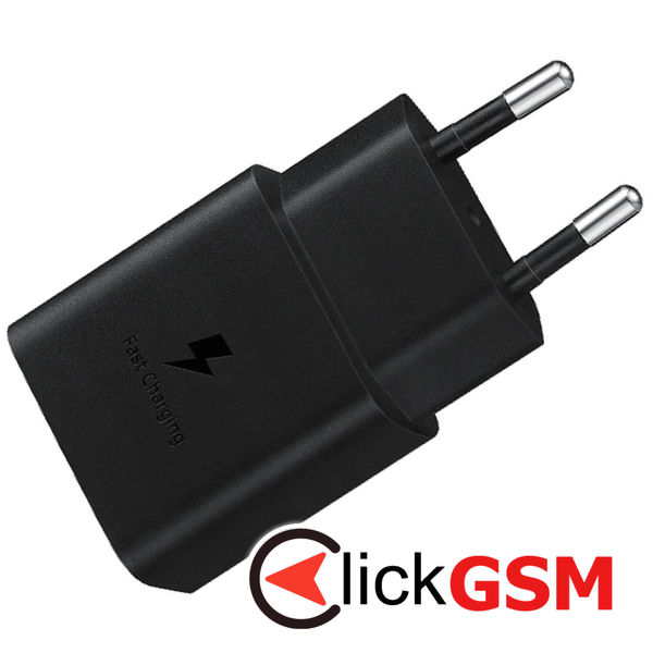 Samsung - Original Wall Charger (EP-T1510XBEGEU) - Type-C Fast Charging 15W with Cable Type-C - Black (Blister Packing)