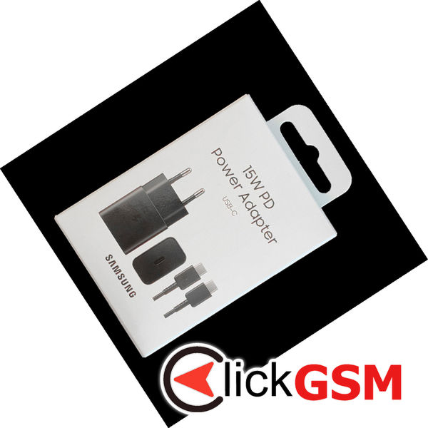 Samsung - Original Wall Charger (EP-T1510XBEGEU) - Type-C Fast Charging 15W with Cable Type-C - Black (Blister Packing)