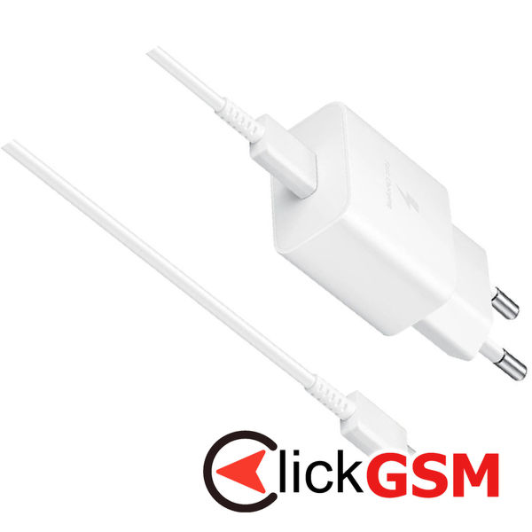 Samsung - Original Wall Charger (EP-T1510XWEGEU) - Type-C Fast Charging 15W with Cable Type-C - White (Blister Packing)