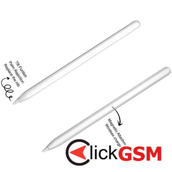 Techsuit - Stylus Pen (M2) - for iPad mini 6, Pro 11/12.9 inch, Air 4/5 with Adsorption Charging and Palm Rejection - White