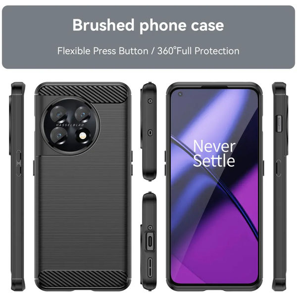 Techsuit - Carbon Silicone - OnePlus 11 - Black