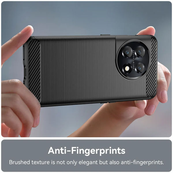 Techsuit - Carbon Silicone - OnePlus 11 - Black