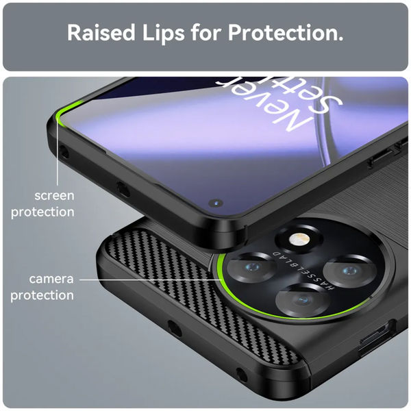 Techsuit - Carbon Silicone - OnePlus 11 - Black