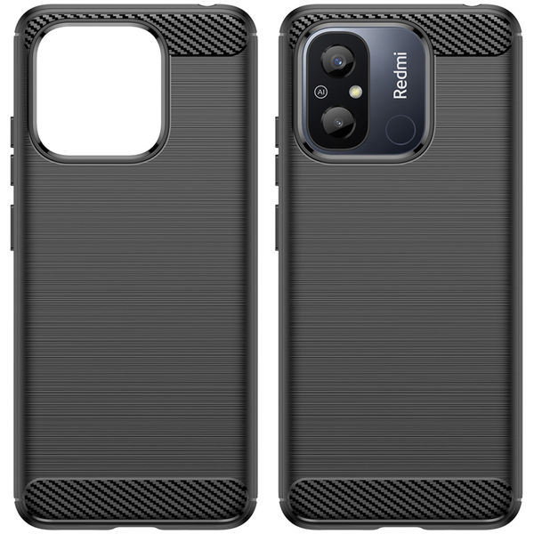Techsuit - Carbon Silicone - Xiaomi Redmi 12C - Black