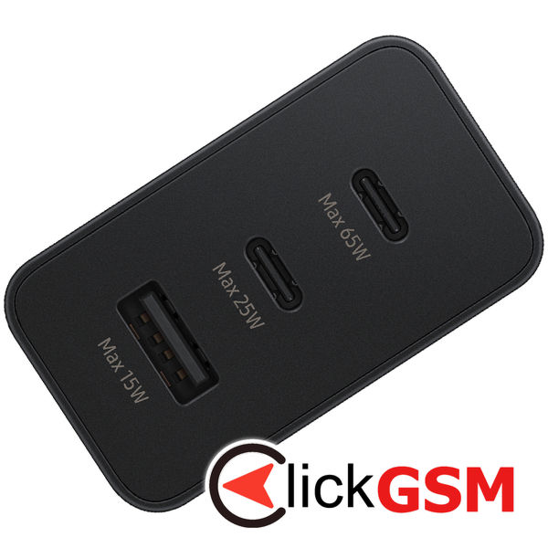 Samsung - Original Wall Charger (EP-T6530NBEGEU) - 2x Type-C, USB PPS, PD 65W, QC 3.0, AFC, FCP - Black (Blister Packing)