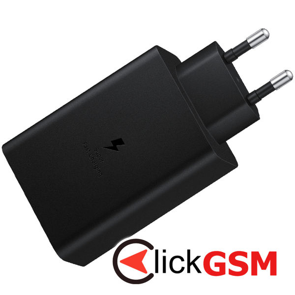 Samsung - Original Wall Charger (EP-T6530NBEGEU) - 2x Type-C, USB PPS, PD 65W, QC 3.0, AFC, FCP - Black (Blister Packing)