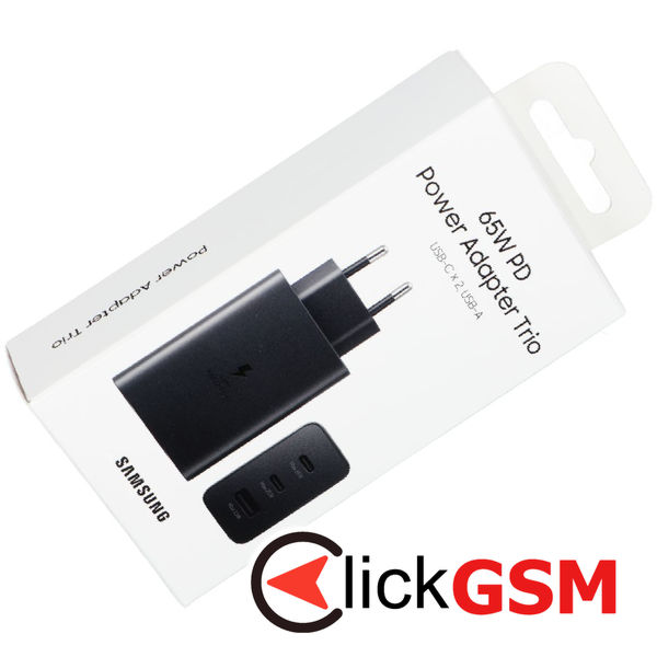 Samsung - Original Wall Charger (EP-T6530NBEGEU) - 2x Type-C, USB PPS, PD 65W, QC 3.0, AFC, FCP - Black (Blister Packing)