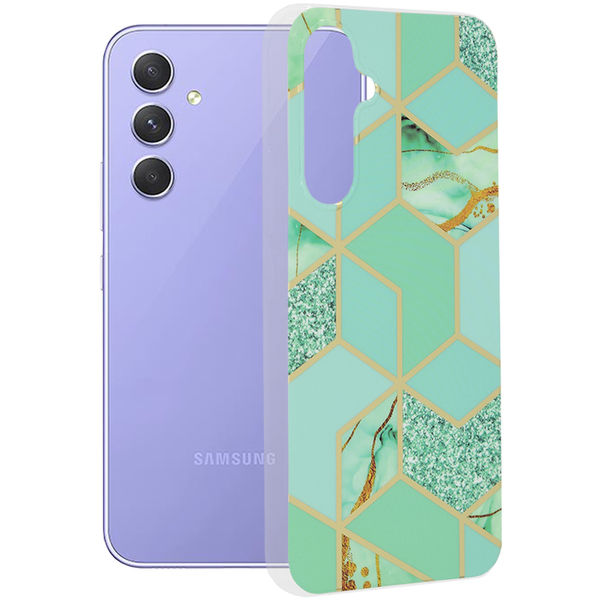 Techsuit - Marble Series - Samsung Galaxy A54 - Green Hex