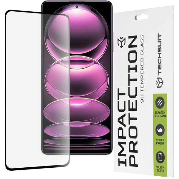 Techsuit - 111D Full Cover / Full Glue Glass - Xiaomi Redmi Note 12 Pro 5G / 12 Pro+ / Poco X5 Pro - Black