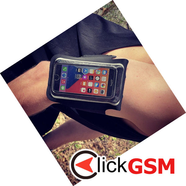 Techsuit - Sports Armband (TH10) - with Headphones Cable Clips, for Phones, max 7 - Black / Gray