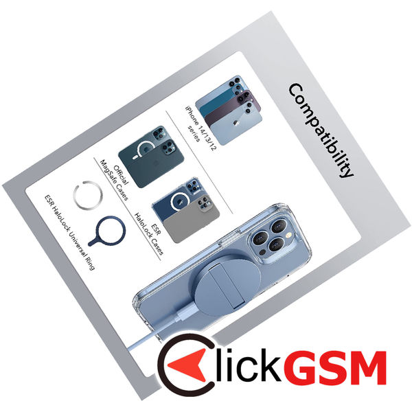 ESR - Wireless Charger HaloLock - MagSafe Compatible, with Kickstand - Sierra Blue