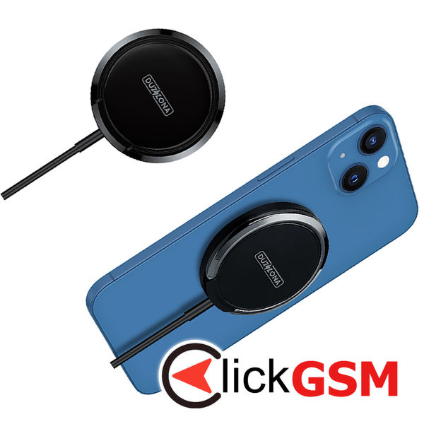 Duzzona - Wireless Charger (W1) - with Magnetic Attach on iPhone and Desk Stand, 15W - Black