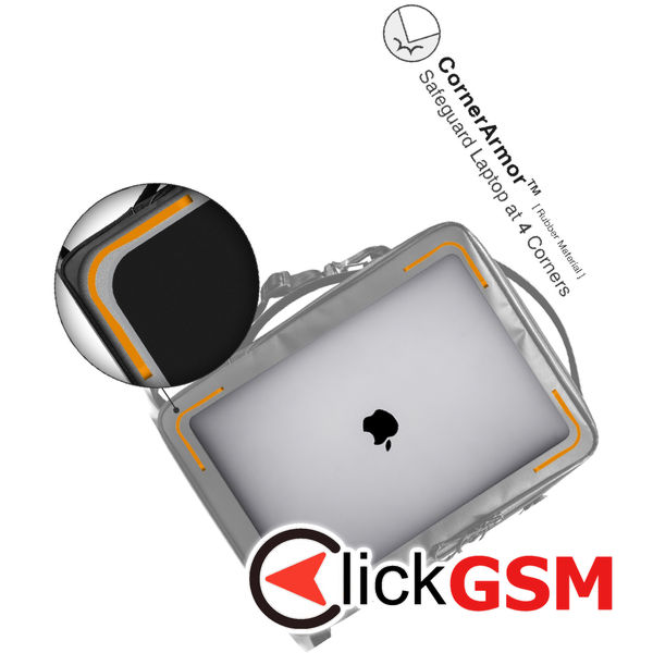 Tomtoc - Defender Laptop Shoulder Bag (A04D2D1) - with Corner Armor, Multiple Ways of Carrying, 14″ - Black