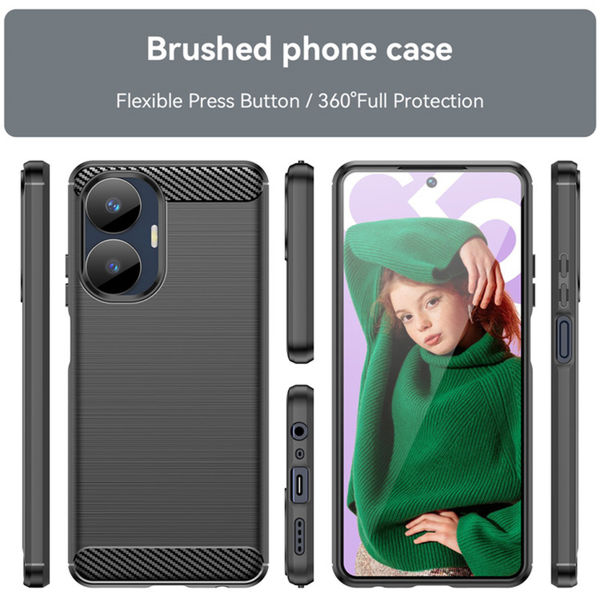 Techsuit - Carbon Silicone - Realme C55 - Black