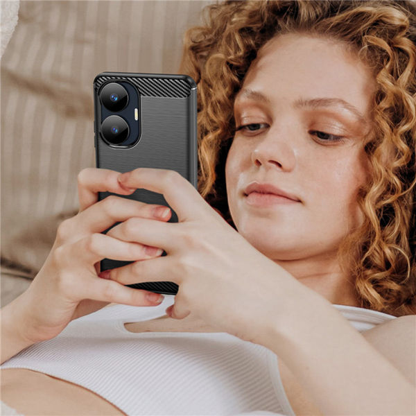 Techsuit - Carbon Silicone - Realme C55 - Black