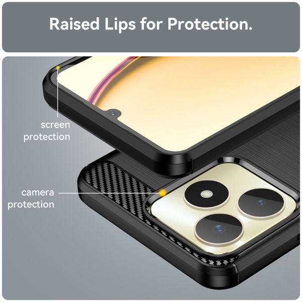 Techsuit - Carbon Silicone - Realme C53 - Black