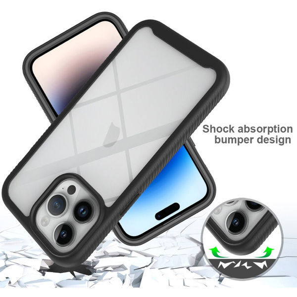 Techsuit - Defense360 Pro + Screen Protector - iPhone 15 Pro Max - Black