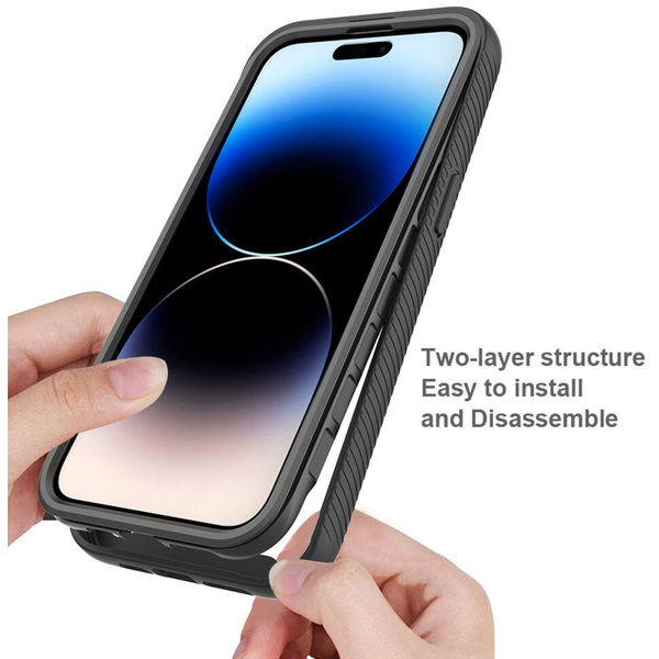 Techsuit - Defense360 Pro + Screen Protector - iPhone 15 Pro Max - Black