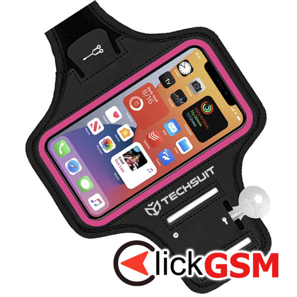 Techsuit - Sports Armband (TH20) - with Velcro, for Phones, max 6.8 - Pink