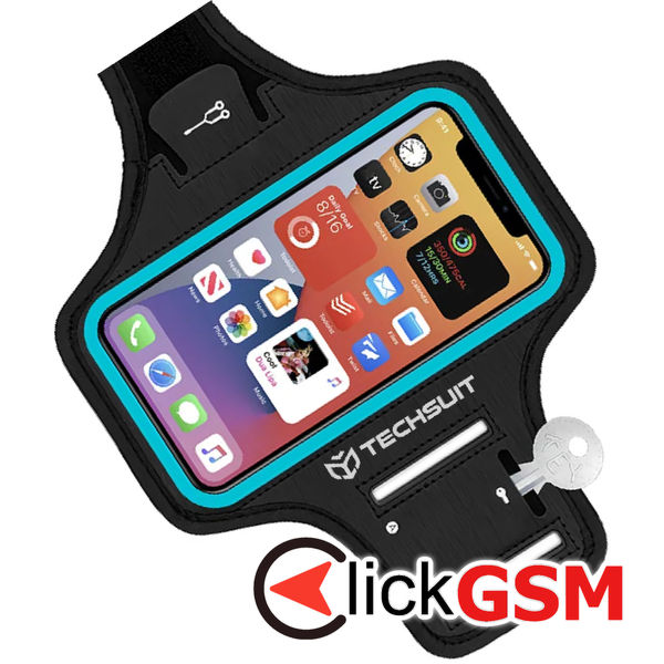 Techsuit - Sports Armband (TH20) - with Velcro, for Phones, max 6.8 - Blue