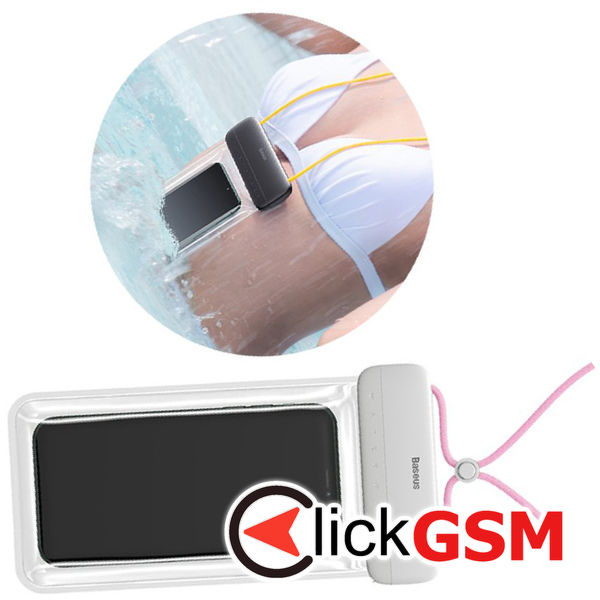 Baseus - Waterproof Case Lets Go (ACFSD-D24) - Universal Cover for Mobile Phones, IPX8, max 7.2 - Pink