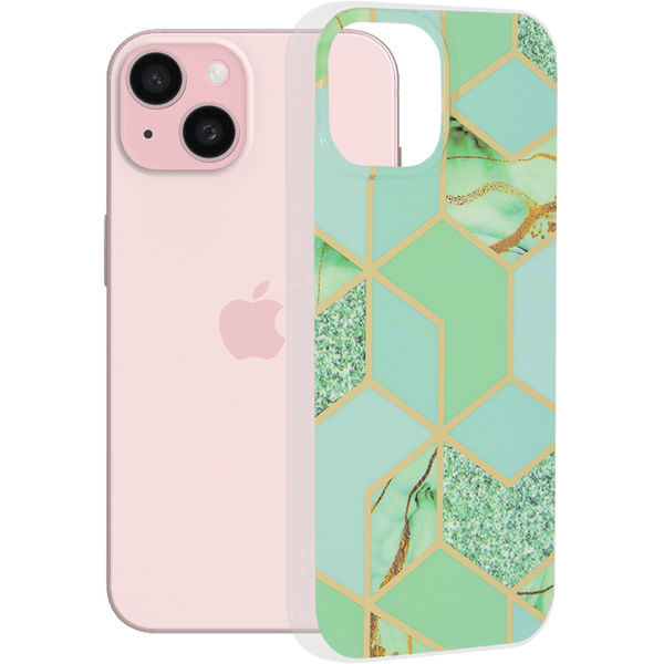 Techsuit - Marble Series - iPhone 15 - Green Hex