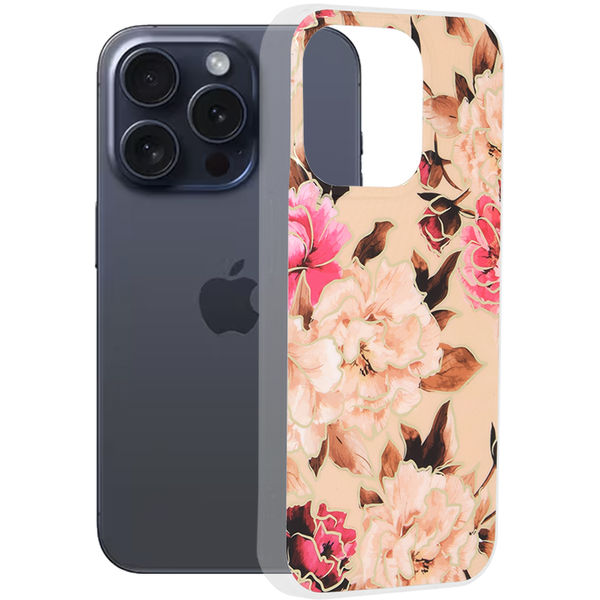 Techsuit - Marble Series - iPhone 15 Pro - Mary Berry Nude