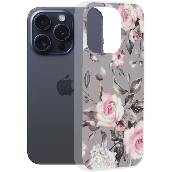 Techsuit - Marble Series - iPhone 15 Pro - Bloom of Ruth Gray